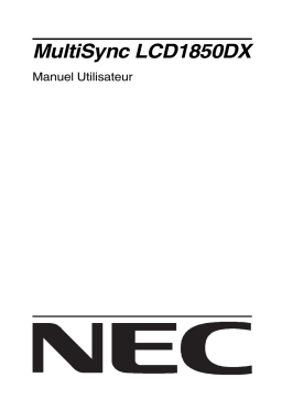 NEC MultiSync® LCD1850DX Manuel utilisateur