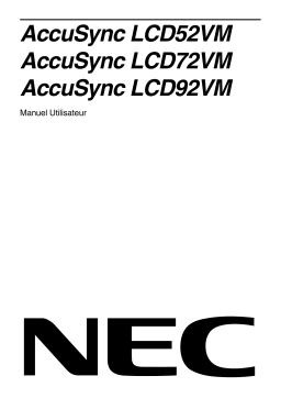 NEC AccuSync® LCD92VM Manuel utilisateur