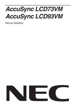 NEC AccuSync® LCD73VM Manuel utilisateur