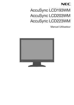 NEC AccuSync® LCD193WM Manuel utilisateur