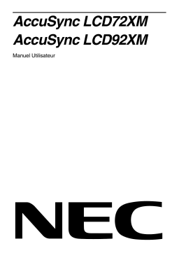 NEC AccuSync® LCD72XM Manuel utilisateur