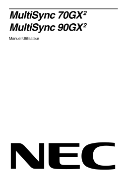 NEC MultiSync® 90GX² Manuel utilisateur
