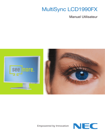 Manuel du propriétaire | NEC MultiSync® LCD1990FX Manuel utilisateur | Fixfr