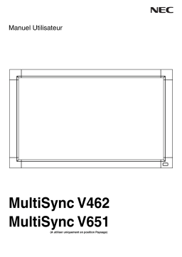 NEC MultiSync® V651 Manuel utilisateur