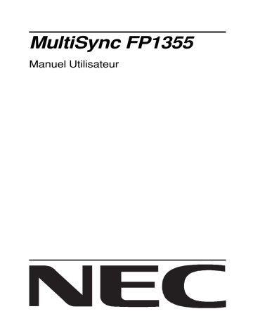Manuel du propriétaire | NEC MultiSync® FP1355 Manuel utilisateur | Fixfr