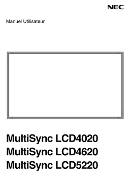 NEC MultiSync® LCD5220 Manuel utilisateur