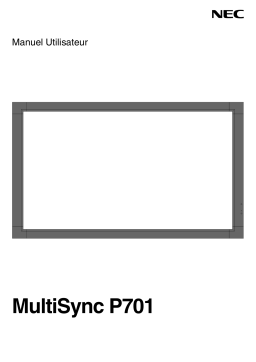 NEC MultiSync® P701 Manuel utilisateur