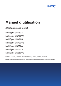 NEC MultiSync UN552S Manuel utilisateur