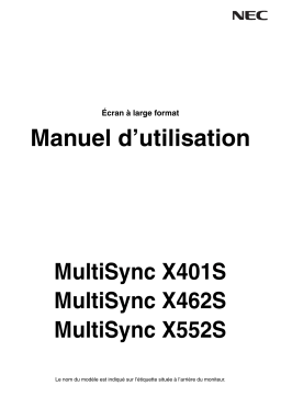 NEC MultiSync X552S Manuel utilisateur