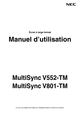 NEC MultiSync V801-TM Manuel utilisateur