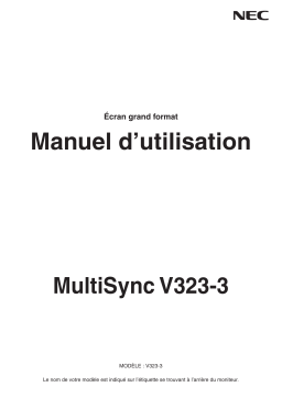 NEC MultiSync V323-3 Manuel utilisateur