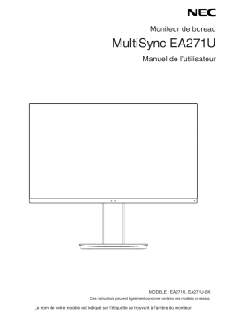 NEC MultiSync EA271U Manuel utilisateur