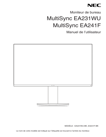 Manuel du propriétaire | NEC MultiSync EA241F-H Manuel utilisateur | Fixfr