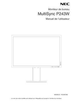 NEC MultiSync P243W Manuel utilisateur