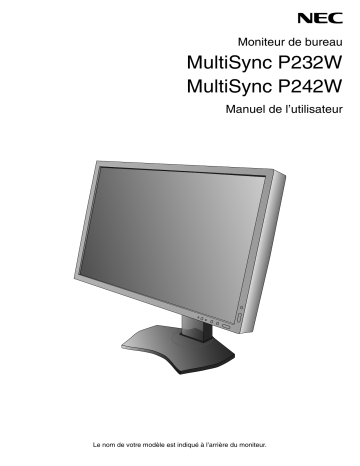 MultiSync P232W | Manuel du propriétaire | NEC MultiSync P242W Manuel utilisateur | Fixfr