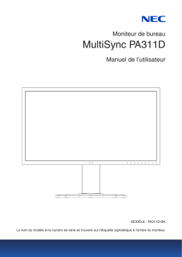 NEC MultiSync PA311D Manuel utilisateur