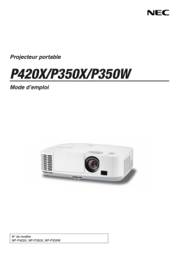 NEC P350W Manuel utilisateur