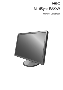NEC MultiSync® E222W Manuel utilisateur