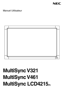 NEC MultiSync® V321 Manuel utilisateur