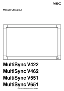 NEC MultiSync® V422 Manuel utilisateur