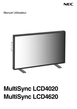 NEC MultiSync® LCD4020 DST Touch Manuel utilisateur