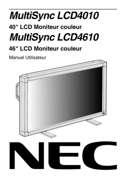 NEC MultiSync® LCD4010 Manuel utilisateur