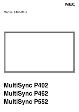NEC MultiSync® P402 Manuel utilisateur