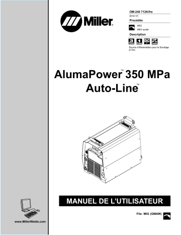 ME100269U | Manuel du propriétaire | Miller ALUMAPOWER 350 MPA AUTO-LINE Manuel utilisateur | Fixfr