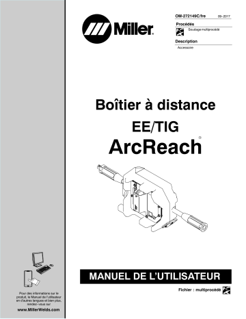 MH444074V | Manuel du propriétaire | Miller ARCREACH STICK/TIG REMOTE Manuel utilisateur | Fixfr