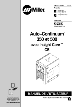 Miller AUTO-CONTINUUM 500 W/INSIGHT CORE CE Manuel utilisateur