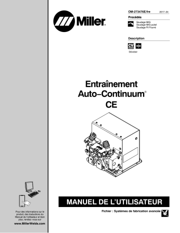 MH230559C | Manuel du propriétaire | Miller AUTO-CONTINUUM DRIVE Manuel utilisateur | Fixfr