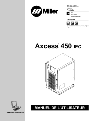 LF076985 | Manuel du propriétaire | Miller AXCESS 450 IEC Manuel utilisateur | Fixfr