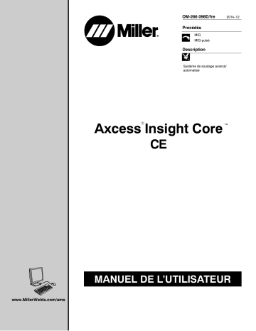 ME000000G | Manuel du propriétaire | Miller AXCESS INSIGHT CORE CE Manuel utilisateur | Fixfr