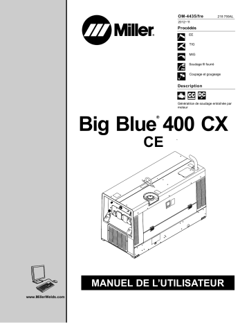 MD050233E | Manuel du propriétaire | Miller BIG BLUE 400 CX CE Manuel utilisateur | Fixfr