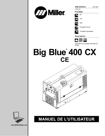 MA200033E | Manuel du propriétaire | Miller BIG BLUE 400 CX CE Manuel utilisateur | Fixfr