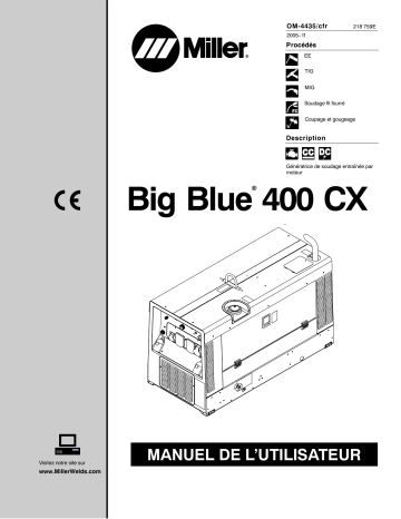 LF350569 | Manuel du propriétaire | Miller BIG BLUE 400 CX CE Manuel utilisateur | Fixfr