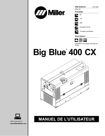 LF310974 | Manuel du propriétaire | Miller BIG BLUE 400 CX CE Manuel utilisateur | Fixfr