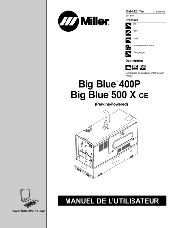 MD440024E | Manuel du propriétaire | Miller BIG BLUE 500 X (PERKINS) Manuel utilisateur | Fixfr