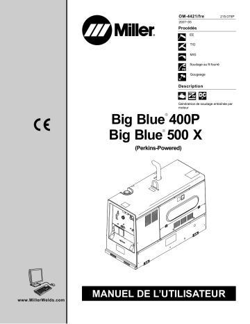 LH170025E | Manuel du propriétaire | Miller BIG BLUE 500 X (PERKINS) Manuel utilisateur | Fixfr