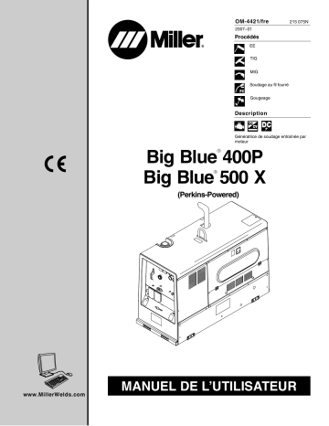 LH007080E | Manuel du propriétaire | Miller BIG BLUE 500 X (PERKINS) Manuel utilisateur | Fixfr