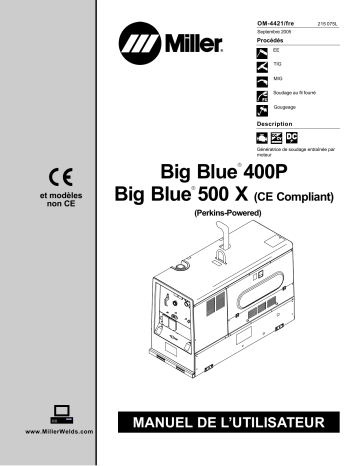 LF310974 | Manuel du propriétaire | Miller BIG BLUE 500 X (PERKINS) Manuel utilisateur | Fixfr