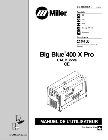 MK280413R | Manuel du propriétaire | Miller BIG BLUE 400X PRO CE CAT/KUBOTA Manuel utilisateur | Fixfr