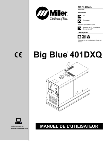 LA153592 | Manuel du propriétaire | Miller BIG BLUE 401DXQ CE Manuel utilisateur | Fixfr