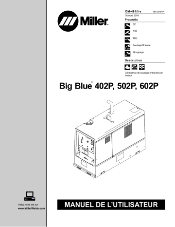 LC683090 | Manuel du propriétaire | Miller BIG BLUE 602P (PERKINS) Manuel utilisateur | Fixfr