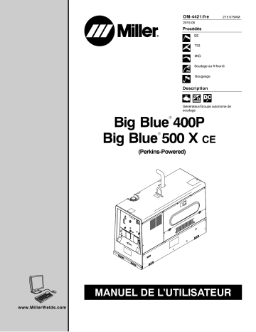 MF340087E | Manuel du propriétaire | Miller BIG BLUE 500 X (PERKINS) Manuel utilisateur | Fixfr