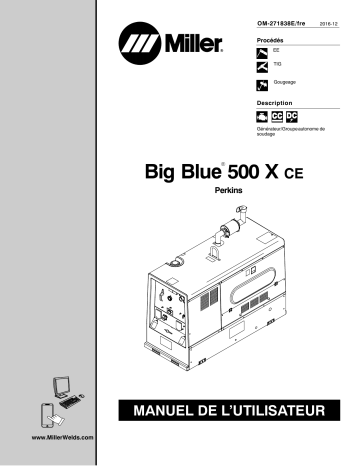 MG510573R | Manuel du propriétaire | Miller BIG BLUE 500 X PERKINS CE Manuel utilisateur | Fixfr