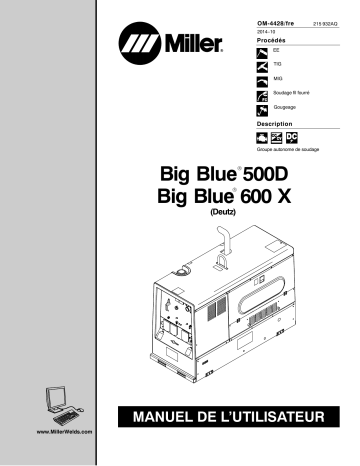 ME510133E | Manuel du propriétaire | Miller BIG BLUE 600 X (DEUTZ) Manuel utilisateur | Fixfr