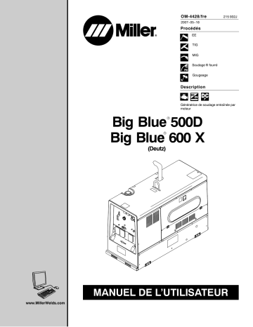 LH018047 | Manuel du propriétaire | Miller BIG BLUE 600 X (DEUTZ) Manuel utilisateur | Fixfr