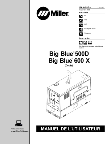 LF310974 | Manuel du propriétaire | Miller BIG BLUE 600 X (DEUTZ) Manuel utilisateur | Fixfr