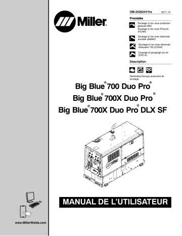 MH450299R | Manuel du propriétaire | Miller BIG BLUE 700X DUO PRO Manuel utilisateur | Fixfr